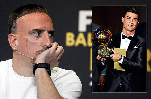 Ribéry wird nur Dritter bei der Verleihung zum Weltfußballer, Christiano Ronaldo gewinnt die begehrte Trophäe.