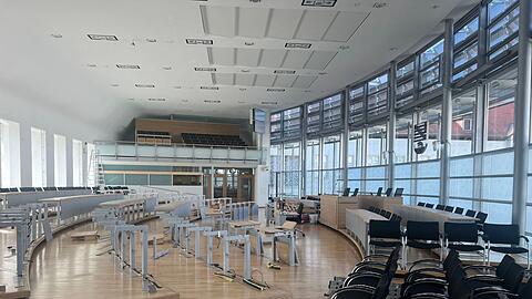 Der Plenarsaal im Magdeburger Landtag wird umgebaut.