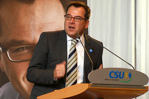 Seppi Schmid beim CSU Kommunalwahlkampf.