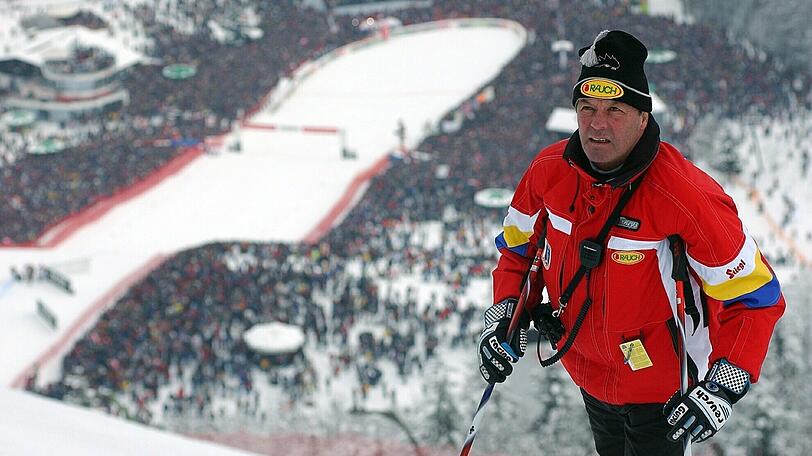 Toni Sailer in seiner Funktion als Streckenchef auf der "Streif". Neun Jahre nach seinem Tod sorgt die Ski-Ikone für Aufregung und  Empörung in Österreich.