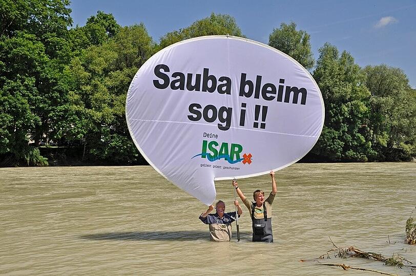 Ein Appell an den sorgsamen Umgang mit der Isar und ihren Ufern.