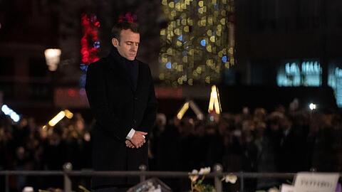 Frankreichs Präsident Macron gedenkt der Opfer des islamistisch motivierten Anschlags in Straßburg im Dezember 2018.