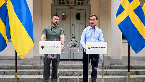 Ulf Kristersson und Wolodymyr Selenskyj informieren über die Ergebnisse der Gespräche.
