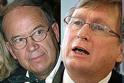 Sparkassen-Chef Harald Strötgen und Flughafen-Chef Michael Kerkloh