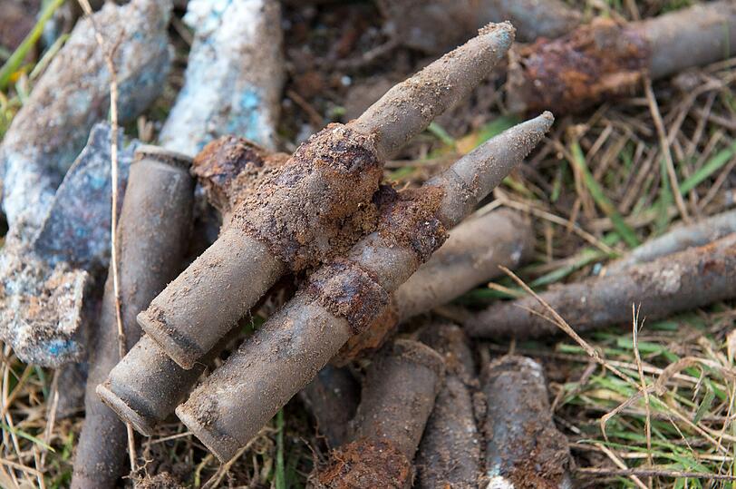 Machinengewehrmunition eines Kampflugzeugs aus dem Zweiten Weltkrieg (Archivbild).
