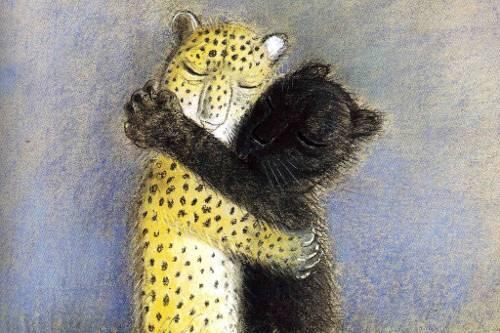 Zärtlicher geht's nimmer: "Leopanther: eine Liebesgeschichte", illustriert von Józef Wilkon.