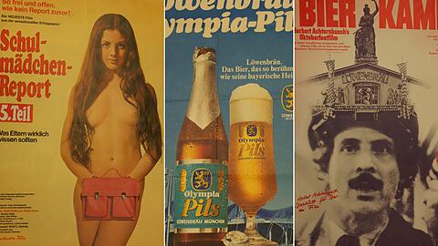 Frech und frivol waren die Werbeplakate im München der 70er-Jahre.
