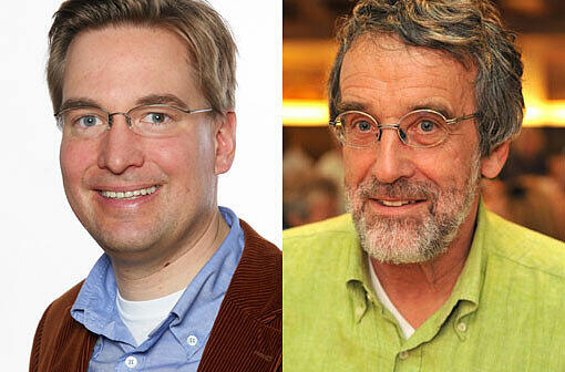Links: Stadtrat Jörg Hoffmann (FDP), rechts: BA-Vorsitzender Wolfgang Püschel (SPD).