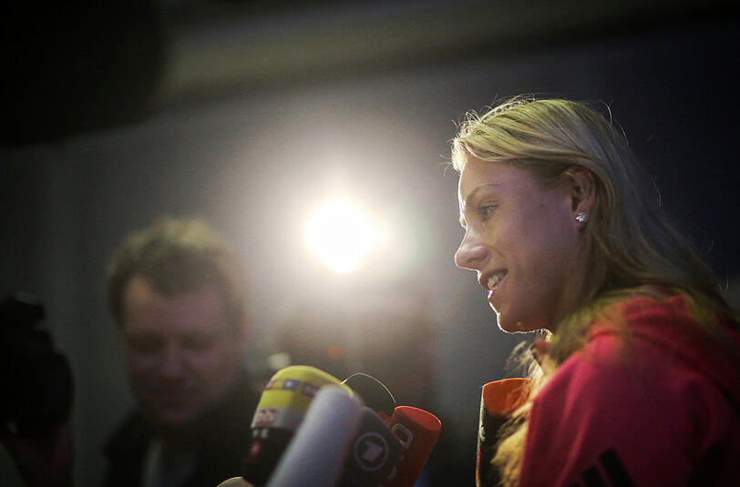 Grand-Slam-Siegerin Angelique Kerber ist wieder in Deutschland. Die Bilder ihrer Ankunft in Frankfurt/Main.