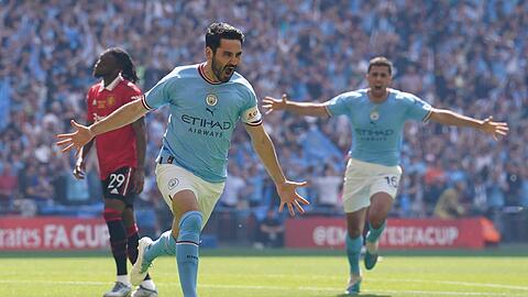 Ilkay Gündogan traf im FA-Cup-Finale gegen Manchester United nach nur zwölf Sekunden und legte in der zweiten Halbzeit nach.