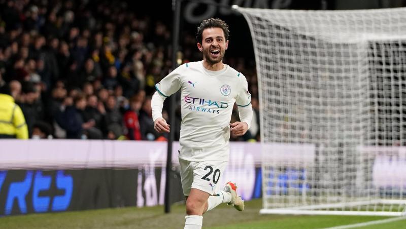 Bernardo Silva schoss Manchester City mit zwei Treffern zum Sieg in Watford. Bernardo Silva schoss Manchester City mit zwei Treffern zum Sieg in Watford.