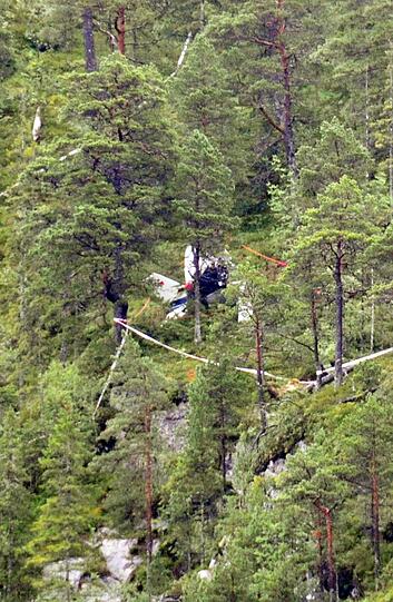 Das Flugzeugwrack der deutschen Cessna 172. Die Unfallursache ist noch nicht geklärt.