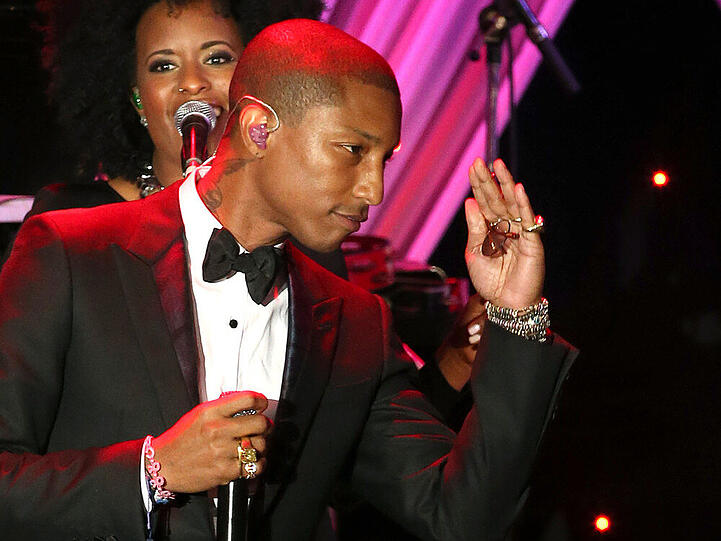 Keine Selfies bitte: Pharrell Williams auf der Bühne