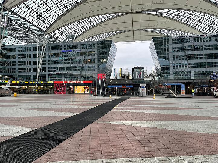 Der Flughafen München ist wie ausgestorben.
