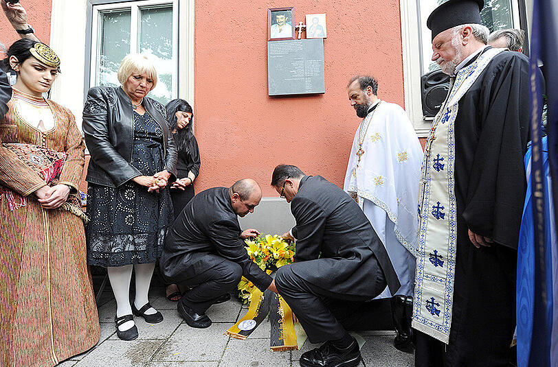 Bilder von der Gedenkveranstaltung am Sonntag in München. Am 15.06.2005 wurde der Grieche Theodoros Boulgarides in seinem Laden in der Trappentreustraße von Mitgliedern der Terrorzelle NSU ermordet.