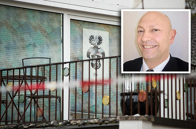 Das Haus des &bdquo;Reichsbürgers&ldquo; im fränkischen Georgensgmünd: Hier feuerte er auf Polizeibeamte und tötete einen 32-jährigen SEKler. Kleines Bild: Über WhatsApp in Kontakt mit der Polizei: Wolfgang P.