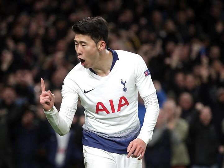Tottenhams Heung-Min Son feiert sein Tor gegen Man City.