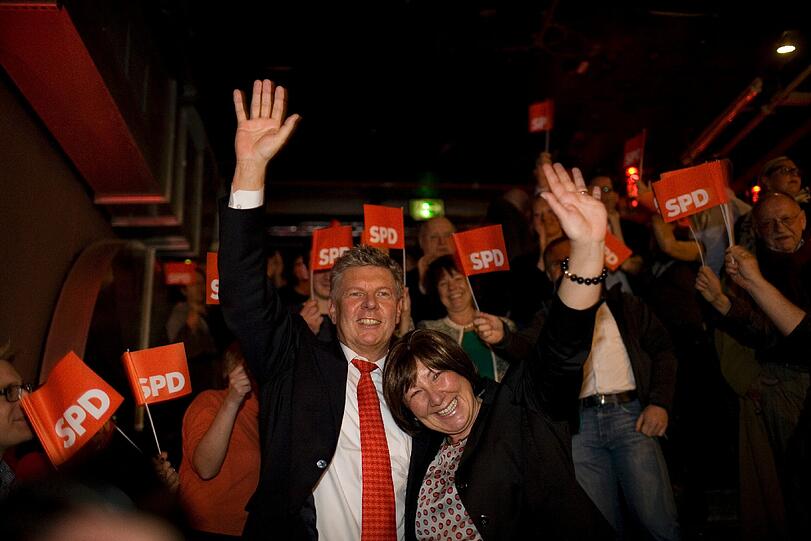 Jubel für Dieter Reiter bei der Wahlparty der SPD nach der Kommunalwahl 2014 in München.