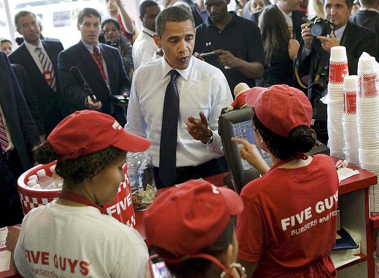 Barack Obama ist ein großer Fan von "Five Guys". Barack Obama ist ein großer Fan von "Five Guys".