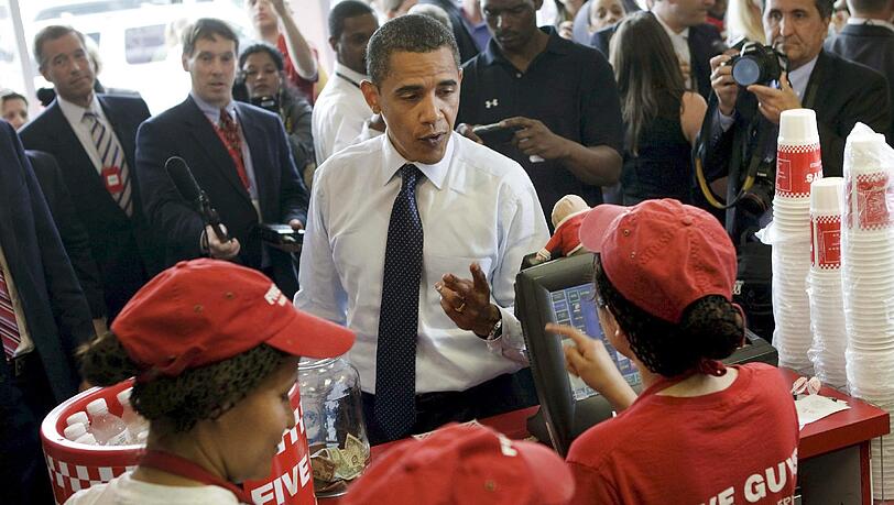 Barack Obama ist ein großer Fan von "Five Guys". Barack Obama ist ein großer Fan von "Five Guys".