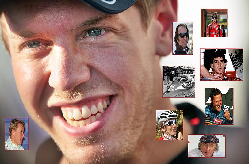 Er hat gut Lachen: Sebastian Vettel strebt am Wochenende in Suzuka nach seiner zweiten Weltmeisterschaft - im Alter von 24 Jahren und 98 Tagen winkt ihm am Sonntag auch der Titel des jüngsten Doppelweltmeisters der F1-Historie.