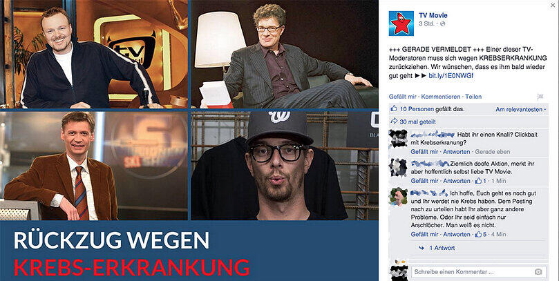 Mit diesem Post brachte die TV-Zeitschrift TVMovie die Internetgemeinde gegen sich auf.