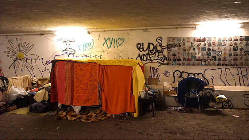 Bilder von der Räumung des Obdachlosenlagers an der Kapuzinerstraße am Dienstagmorgen.