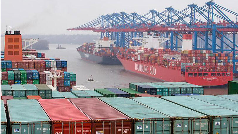 Blick auf das Containerterminal Eurogate in Hamburg. Der Euroraum hat sein solides Wachstum fortgesetzt.