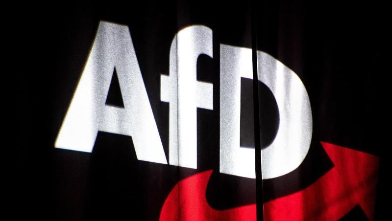 Das Logo der AfD ist beim Bundesparteitag auf einem Vorhang abgebildet. Foto: Sina Schuldt/dpa/Archivbild Das Logo der AfD ist beim Bundesparteitag auf einem Vorhang abgebildet. Foto: Sina Schuldt/dpa/Archivbild