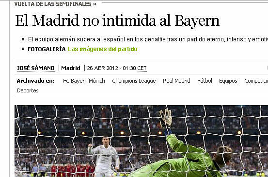 "El Pais": "Madrid hat den Bayern nichts entgegenzusetzen"