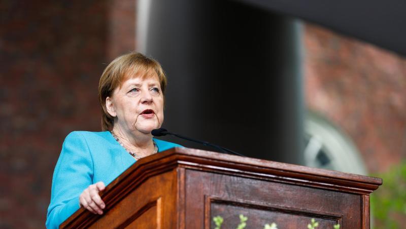 Bundeskanzlerin Angela Merkel während ihrer Rede an der Harvard Universität. Bundeskanzlerin Angela Merkel während ihrer Rede an der Harvard Universität.