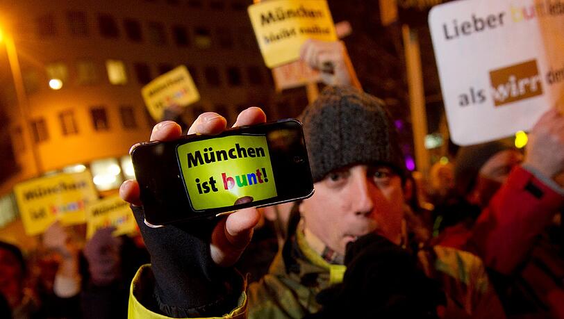 München ist bunt. Unter diesem Motto protestieren am Montag wieder Münchner Bürger gegen den Aufmarsch von Bagida. München ist bunt. Unter diesem Motto protestieren am Montag wieder Münchner Bürger gegen den Aufmarsch von Bagida.