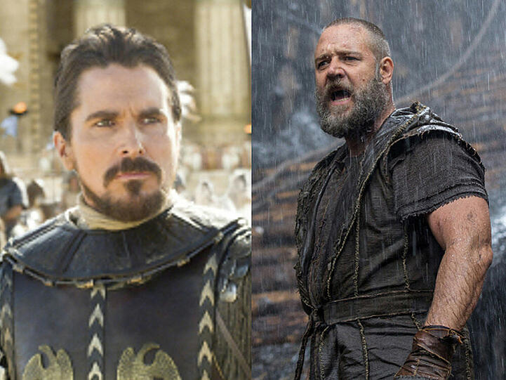 Bibel a la Hollywood: Christian Bale als Moses (li.) in "Exodus: Götter und Könige" und Russell Crowe als "Noah" (re.)
