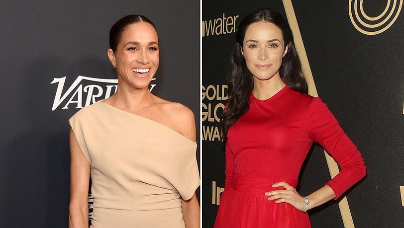 Herzogin Meghan (li.) und Abigail Spencer standen für die Anwaltsserie "Suits" gemeinsam vor der Kamera.