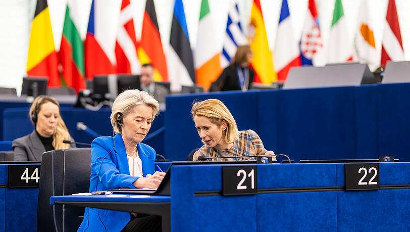 EU-Chefdiplomatin Kaja Kallas sieht bislang keine breite Unterst&uuml;tzung f&uuml;r den Vorsto&szlig; von Ursula von der Leyen. (Archivbild)