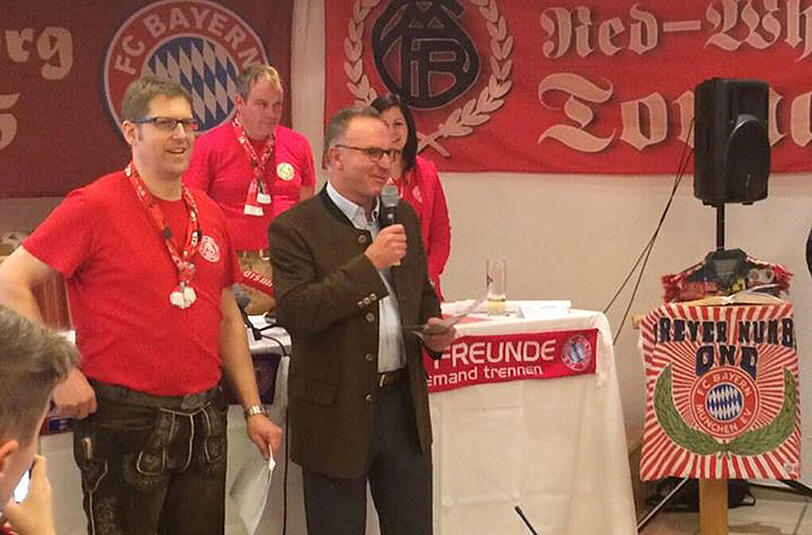 Karl-Heinz Rummenigge beim Bayern-Fanklub Saxberg.