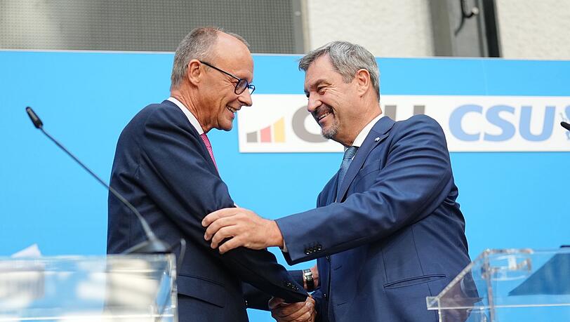 Merz und Söder beziehen erneut unterschiedlich Position zu den Grünen. (Archivbild)