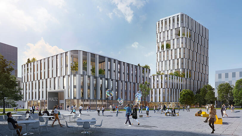 Schwungvolle Architektur: das Optineo mit Tower.