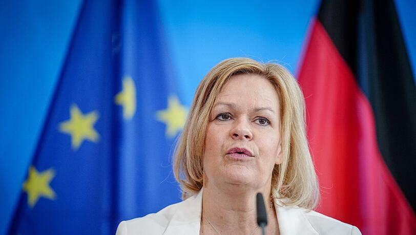 Nancy Faeser (SPD), Bundesministerin für Inneres und Heimat, bei einer Pressekonferenz in Berlin.