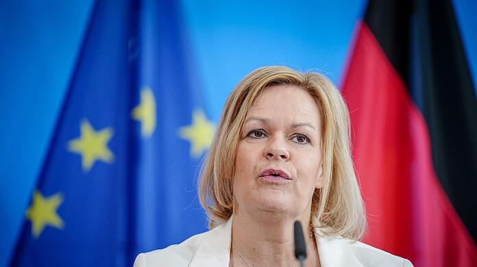 Nancy Faeser (SPD), Bundesministerin für Inneres und Heimat, bei einer Pressekonferenz in Berlin.