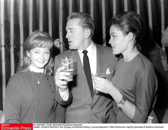 Christine Kaufmann, Kirk Douglas und Barbara Rütting