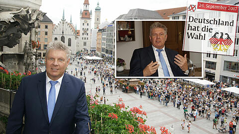 "Ich bin sehr gerne Oberbürgermeister von München": Dieter Reiter (SPD) auf dem Rathausbalkon vor seinem Dienstzimmer.