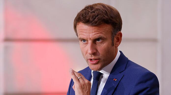Der französische Präsident Emmanuel Macron bei einer Ansprache in Paris.