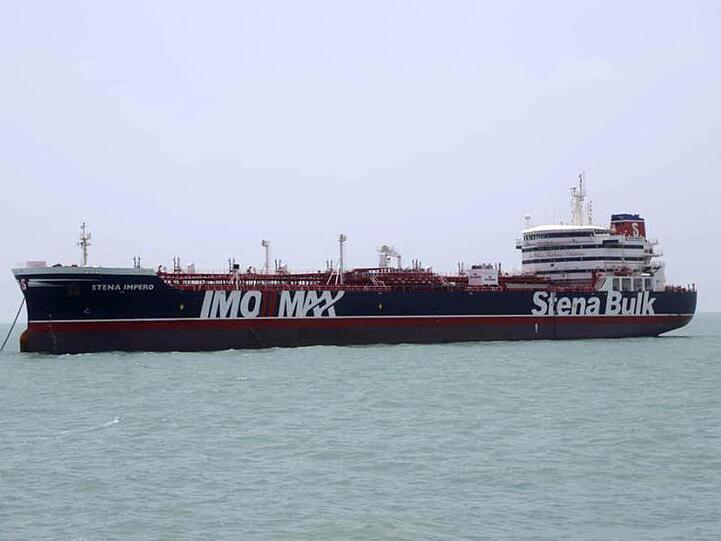 Der britische Öltanker "Stena Impero" liegt im Hafen von Bandar Abbas im Iran.