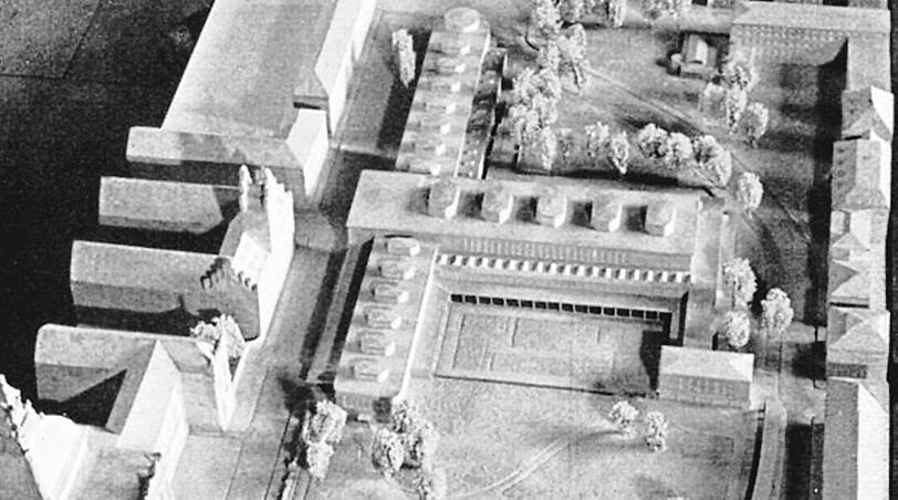 1932: Entwurf von Prof. Adolf Abel für den Neuen Glaspalast im Alten Botanischen Garten - auch dieser Plan zerschlug sich.