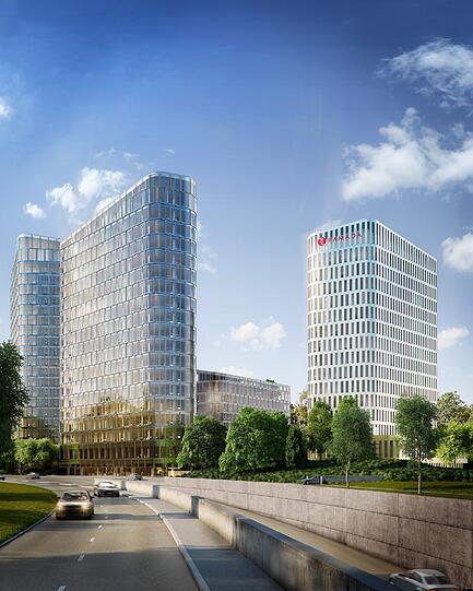 Die Bavaria Towers, drei Bürogebäude und ein Hotel, sind Hochhäuser, die bis 2018 auf dem Vogelweideplatz entstehen sollen.
