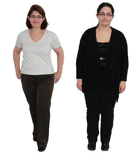Stolze 20 Kilo in 8 Wochen hat Fr. Wotschka geschafft! Das sind -6cm Taille, -13cm Bauch, -8cm je Oberschenkel weniger.