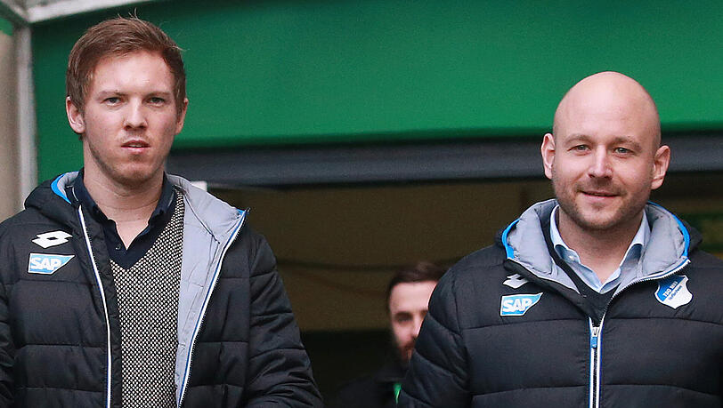 Hoffenheimer Gespann: Trainer Julian Nagelsmann (links) und Manager Alexander Rosen. Hoffenheimer Gespann: Trainer Julian Nagelsmann (links) und Manager Alexander Rosen.