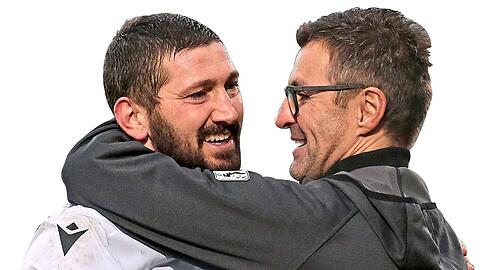 Zwei, die schnell zueinander gefunden haben: Sascha Mölders (l.) und sein neuer Chef Michael Köllner.