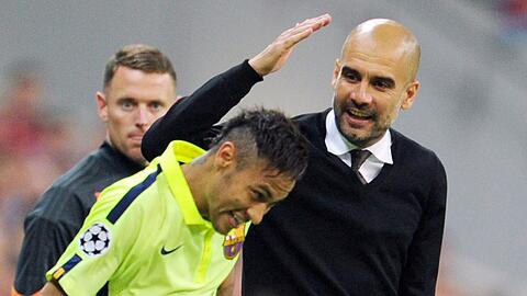 Pep Guardiola (rechts) hätte Neymar fast zum FC Bayern geholt